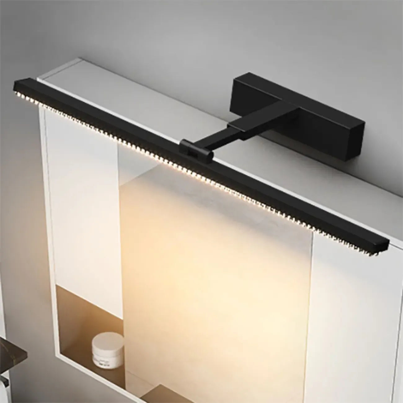Elegant Black LED Vanity Light with Acrylic Shade for Bathroom