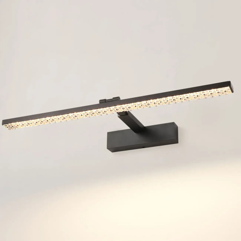 Elegant Black LED Vanity Light with Acrylic Shade for Bathroom
