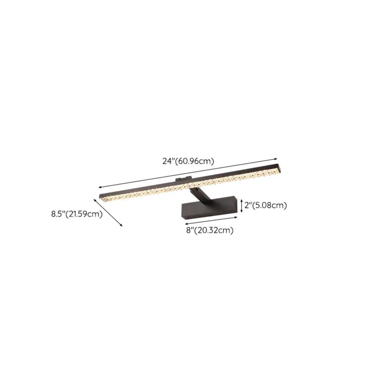Elegant Black LED Vanity Light with Acrylic Shade for Bathroom
