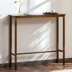 Modern Natural Finish Wooden Fixed Top Footrest Bar Tables