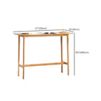 Modern Natural Finish Wooden Fixed Top Footrest Bar Tables