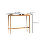 Modern Natural Finish Wooden Fixed Top Footrest Bar Tables