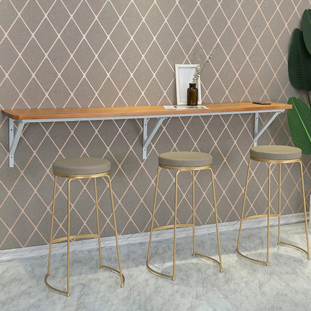 Rectangular Solid Wood Wall Mounted Bar Table