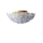 Elegant Floral Glass Dome Semi Flush Ceiling Light