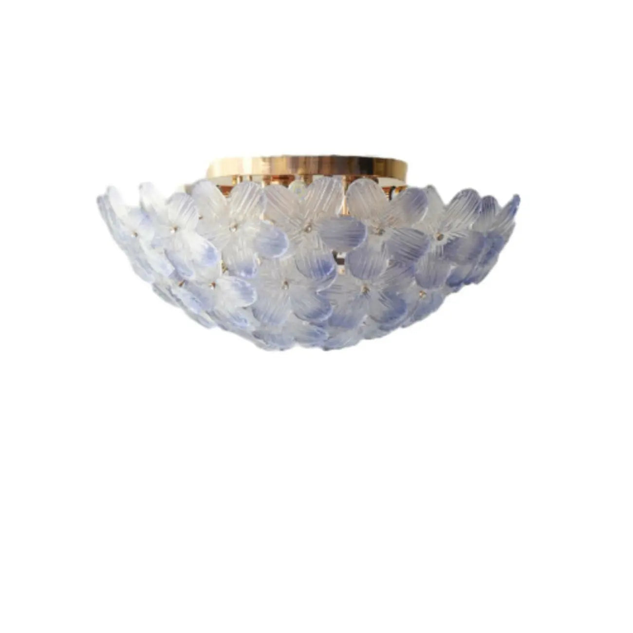 Elegant Floral Glass Dome Semi Flush Ceiling Light