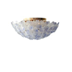 Elegant Floral Glass Dome Semi Flush Ceiling Light