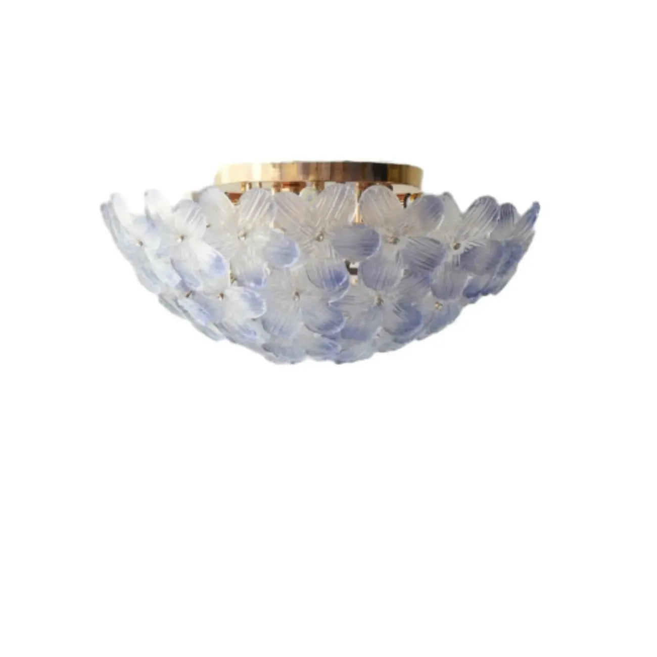 Elegant Floral Glass Dome Semi Flush Ceiling Light