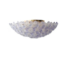 Elegant Floral Glass Dome Semi Flush Ceiling Light