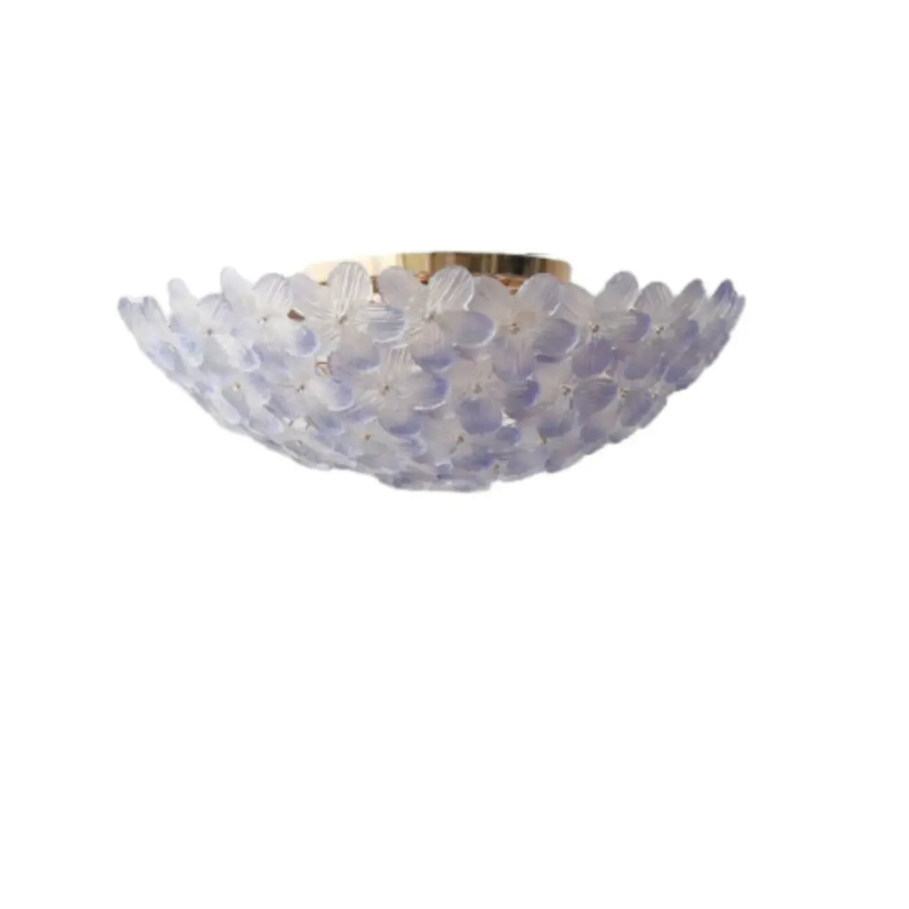 Elegant Floral Glass Dome Semi Flush Ceiling Light