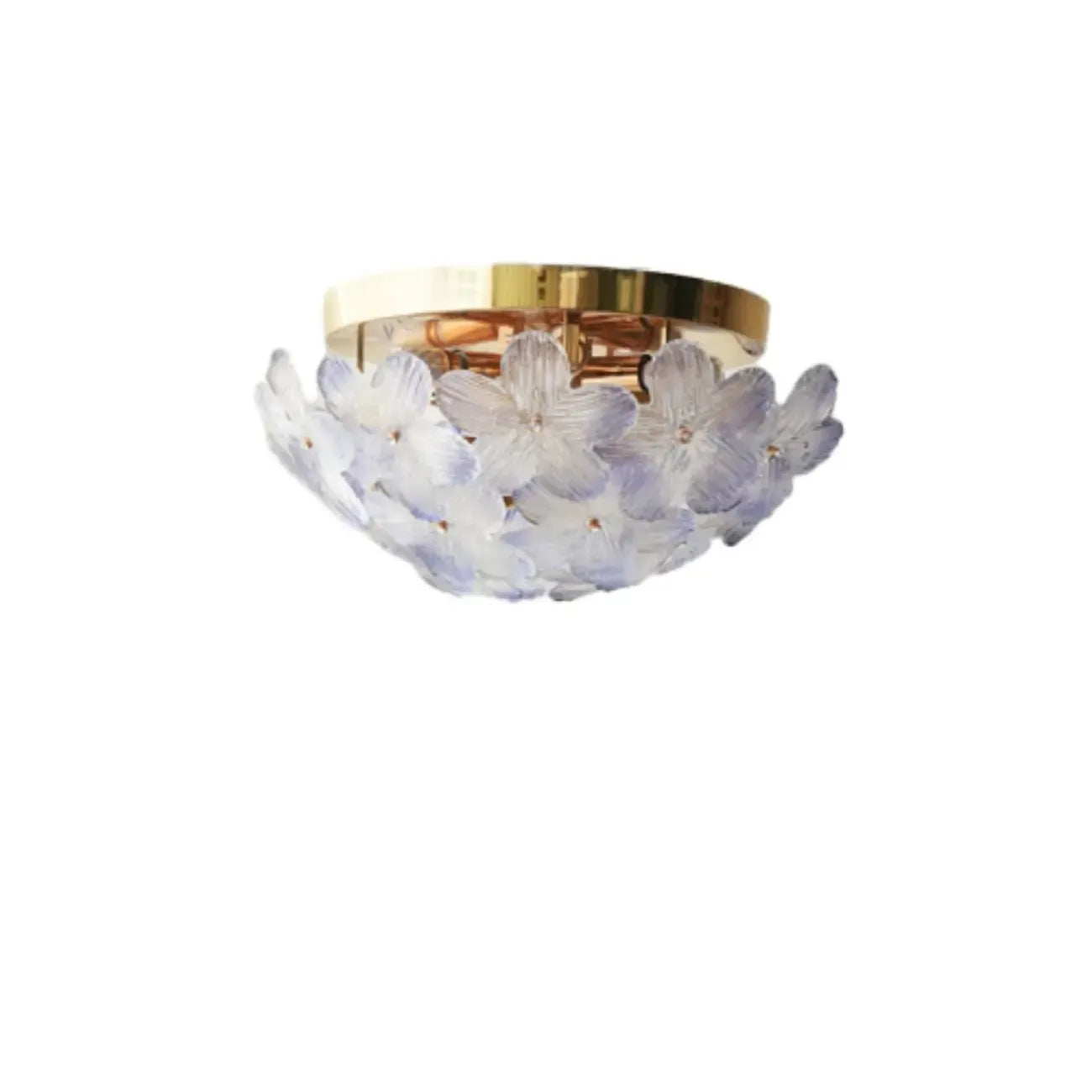 Elegant Floral Glass Dome Semi Flush Ceiling Light