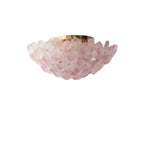 Elegant Floral Glass Dome Semi Flush Ceiling Light