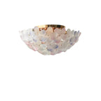Elegant Floral Glass Dome Semi Flush Ceiling Light