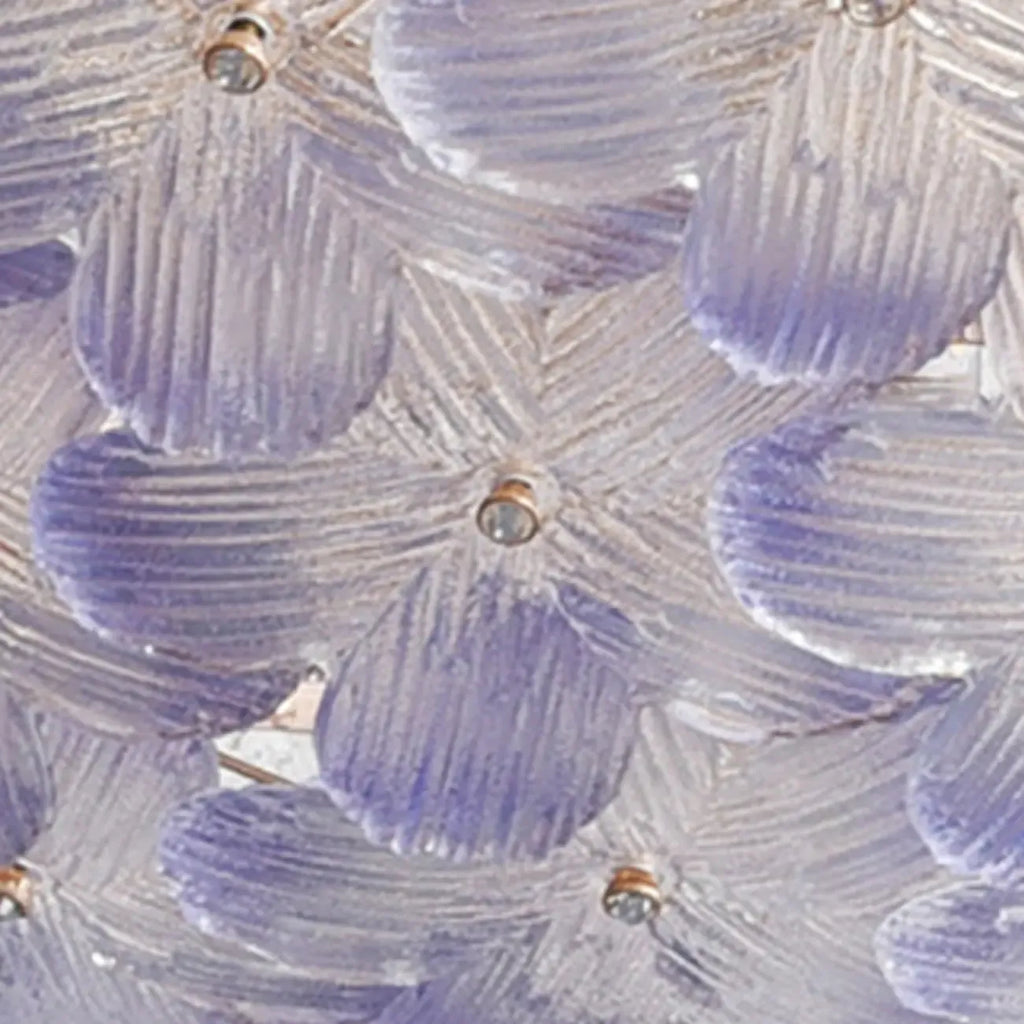 Elegant Floral Glass Dome Semi Flush Ceiling Light