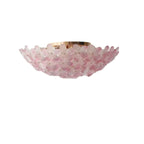Elegant Floral Glass Dome Semi Flush Ceiling Light