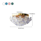 Elegant Floral Glass Dome Semi Flush Ceiling Light