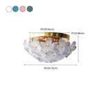Elegant Floral Glass Dome Semi Flush Ceiling Light