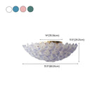 Elegant Floral Glass Dome Semi Flush Ceiling Light