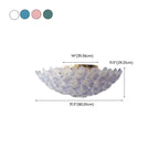 Elegant Floral Glass Dome Semi Flush Ceiling Light