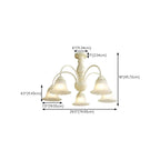 Beige Vintage Down Frosted Bell Glass Semi Flush Ceiling Light