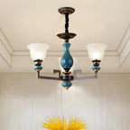 Black Ceramic Glass Geometric Chandelier Light