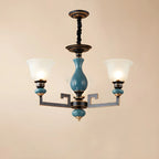 Black Ceramic Glass Geometric Chandelier Light