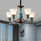 Black Ceramic Glass Geometric Chandelier Light