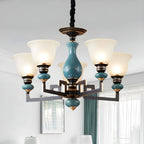 Black Ceramic Glass Geometric Chandelier Light