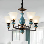 Black Ceramic Glass Geometric Chandelier Light