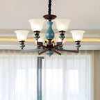 Black Ceramic Glass Geometric Chandelier Light