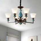Black Ceramic Glass Geometric Chandelier Light
