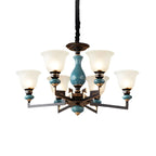 Black Ceramic Glass Geometric Chandelier Light