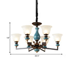 Black Ceramic Glass Geometric Chandelier Light