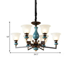 Black Ceramic Glass Geometric Chandelier Light