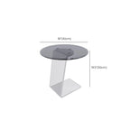 Classic Glass Round End Table with Acrylic Base for Living Room