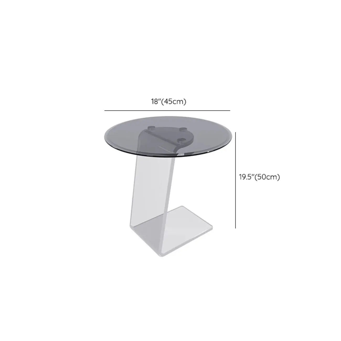 Classic Glass Round End Table with Acrylic Base for Living Room