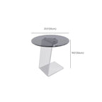 Classic Glass Round End Table with Acrylic Base for Living Room