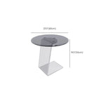Classic Glass Round End Table with Acrylic Base for Living Room