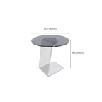 Classic Glass Round End Table with Acrylic Base for Living Room