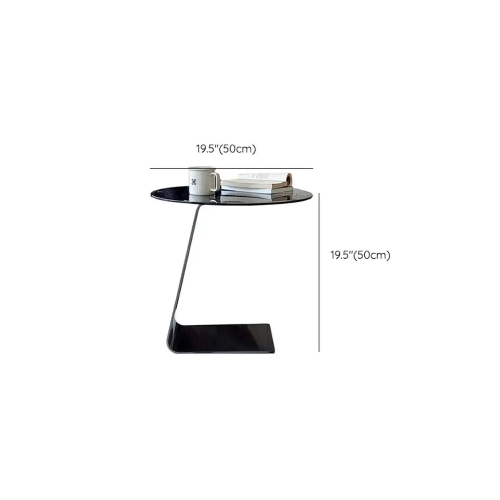 Classic Glass Round End Table with Acrylic Base for Living Room
