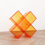Acrylic Geometric End Table Bookshelf Display