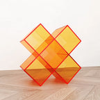 Acrylic Geometric End Table Bookshelf Display