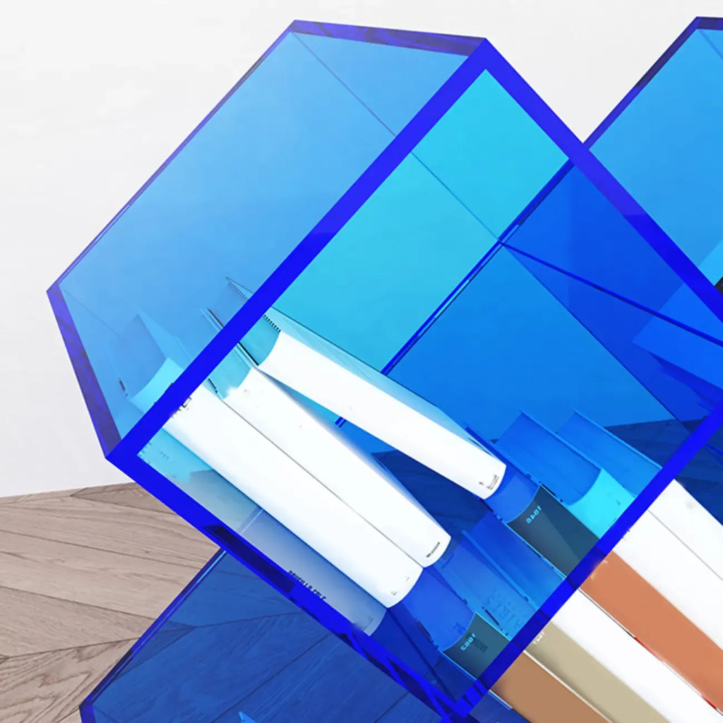Acrylic Geometric End Table Bookshelf Display