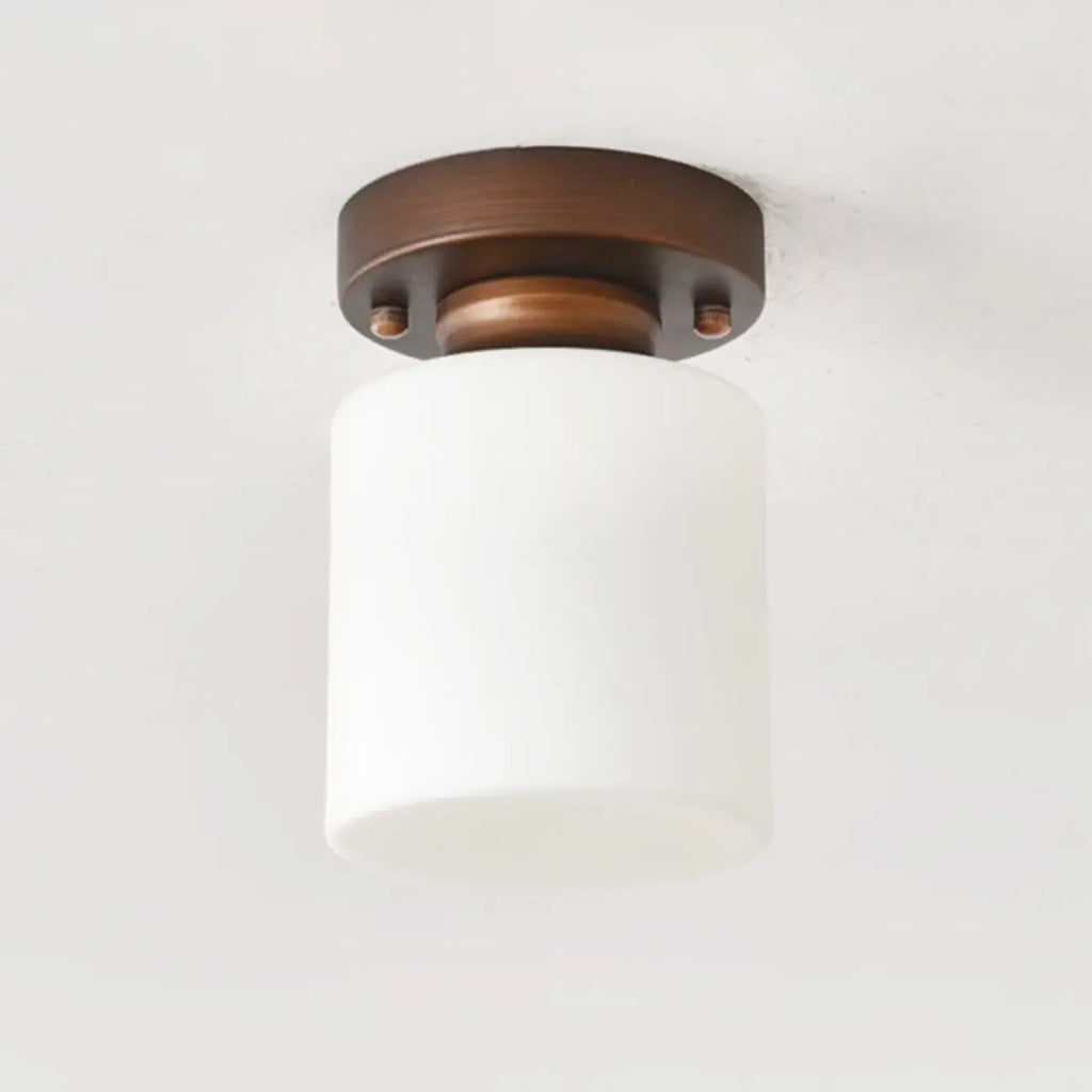 5 to 9 Inch Cube Glass Metal Semi Flush Ceiling Light