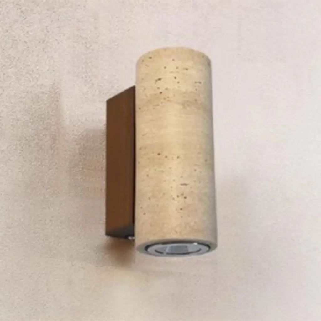 Minimalist Beige Stone Geometric Adjustable Wall Sconce