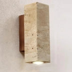 Minimalist Beige Stone Geometric Adjustable Wall Sconce