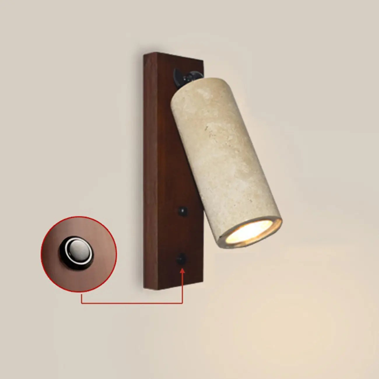 Minimalist Beige Stone Geometric Adjustable Wall Sconce