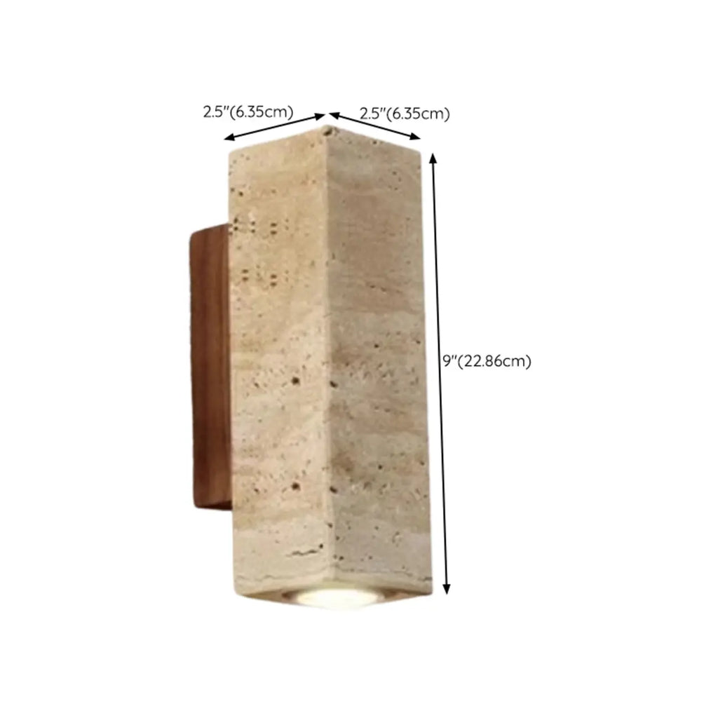 Minimalist Beige Stone Geometric Adjustable Wall Sconce