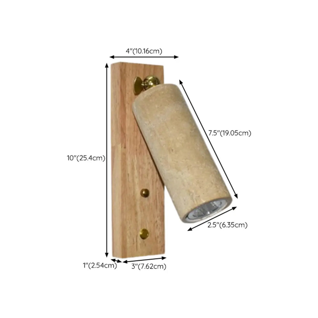 Minimalist Beige Stone Geometric Adjustable Wall Sconce