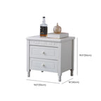 Classic Wood White Carved 2-Drawer Nightstand