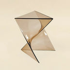 Living Room Acrylic Triangle Side Table with Twisted Base
